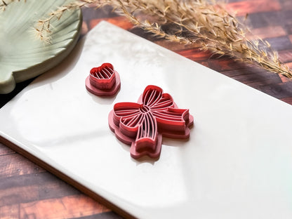 Ribbon Bow Clay Cutter, Stripes Design, Various Sizes, UK Made-Summer Clay Cutters