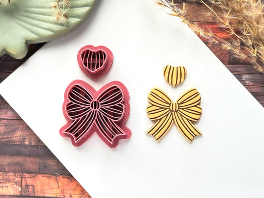 Ribbon Bow Clay Cutter, Stripes Design, Various Sizes, UK Made-Summer Clay Cutters