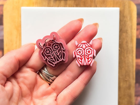 Folk Floral Beetle Cutter, Botanical Themed Clay & Fondant Tool-Animal & Nature Cutters