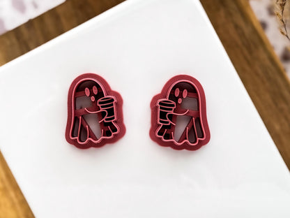 Ghost & Coffee Cup Polymer Clay Cutter, Single And Mirrored Pairs-Gothic Clay Cutters