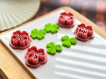 Clover Leaf Clay Cutter Set, Mixture of 4 Leaf & 3 Leaf Designs-Animal & Nature Cutters