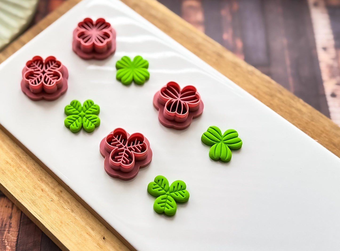 Clover Leaf Clay Cutter Set, Mixture of 4 Leaf & 3 Leaf Designs-Animal & Nature Cutters