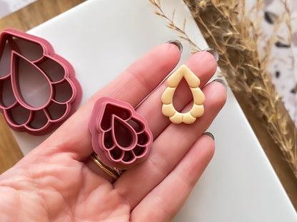 Patterned Tear Drop Polymer Clay Cutter For Jewellery Making-Simple Clay Cutters
