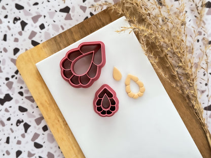 Patterned Tear Drop Polymer Clay Cutter For Jewellery Making-Simple Clay Cutters