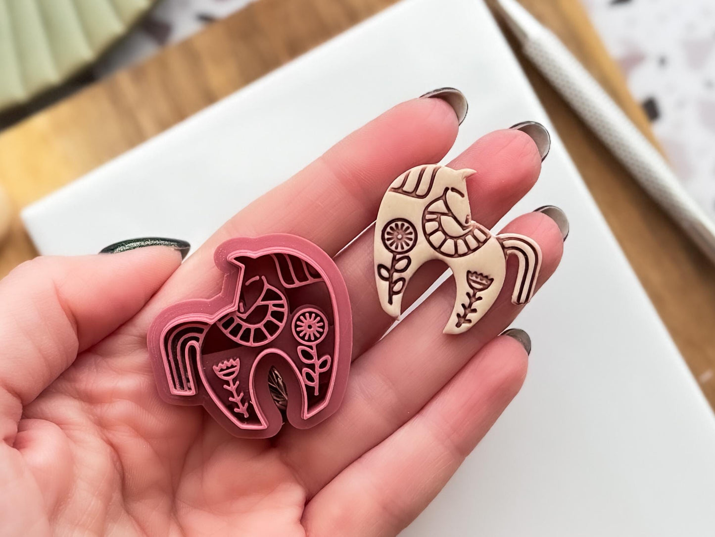 Scandi Folk Horse Clay Cutter, Polymer Clay & Fondant Boho Animal Tool-Boho Clay Cutters