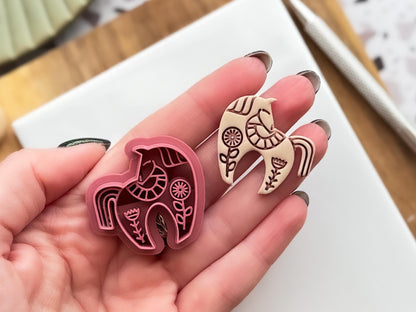 Scandi Folk Horse Clay Cutter, Polymer Clay & Fondant Boho Animal Tool-Boho Clay Cutters
