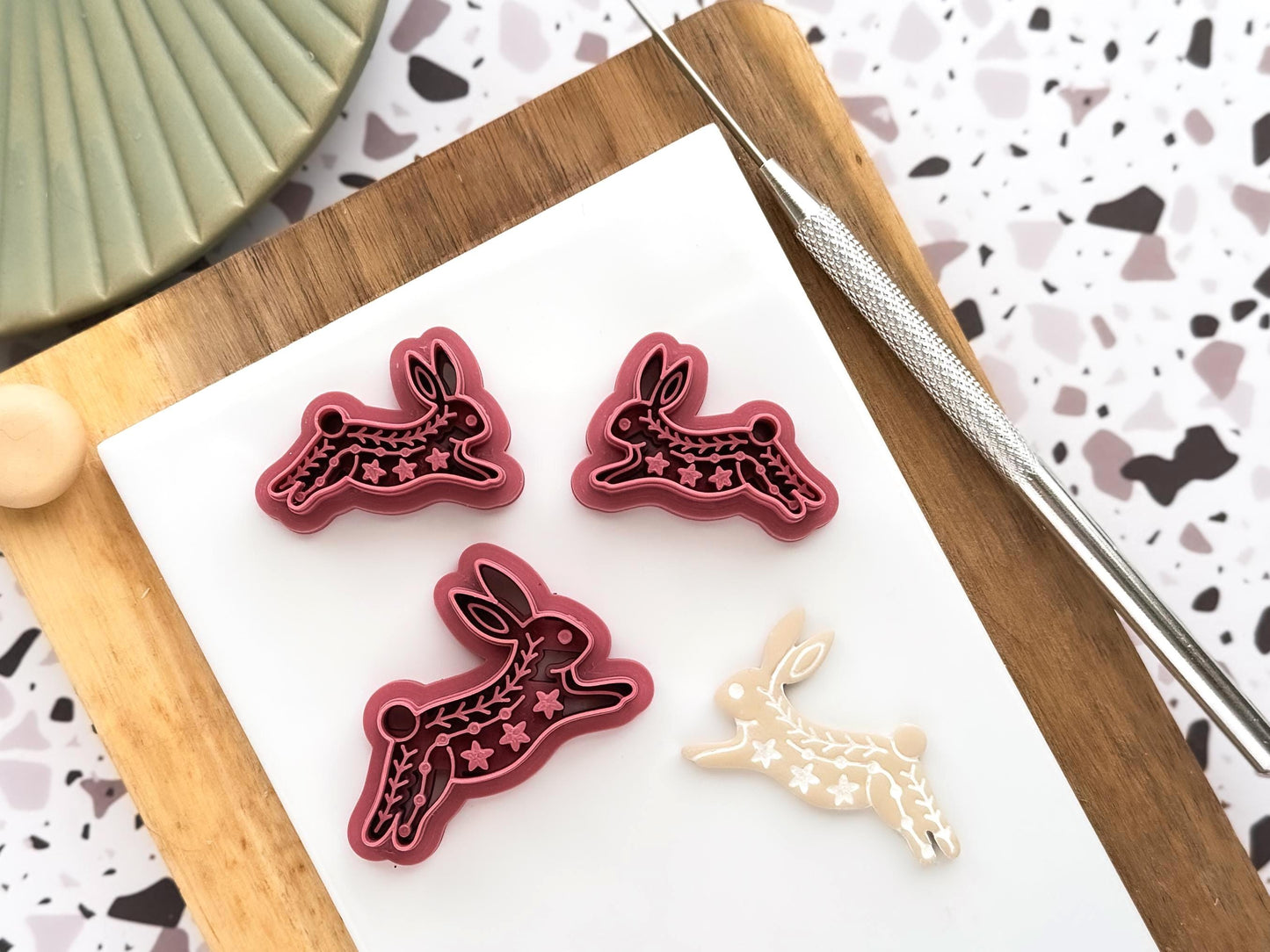 Scandi Folk Rabbit Clay Cutter, Polymer Clay & Fondant Boho Animal Tool-Boho Clay Cutters