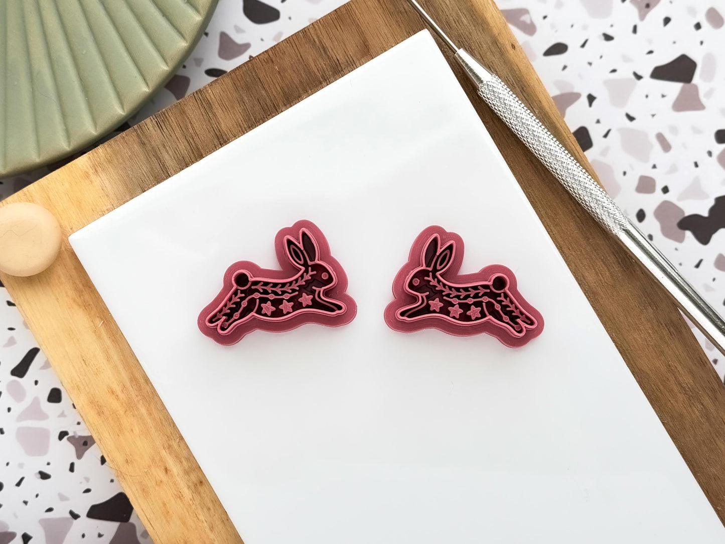 Scandi Folk Rabbit Clay Cutter, Polymer Clay & Fondant Boho Animal Tool-Boho Clay Cutters