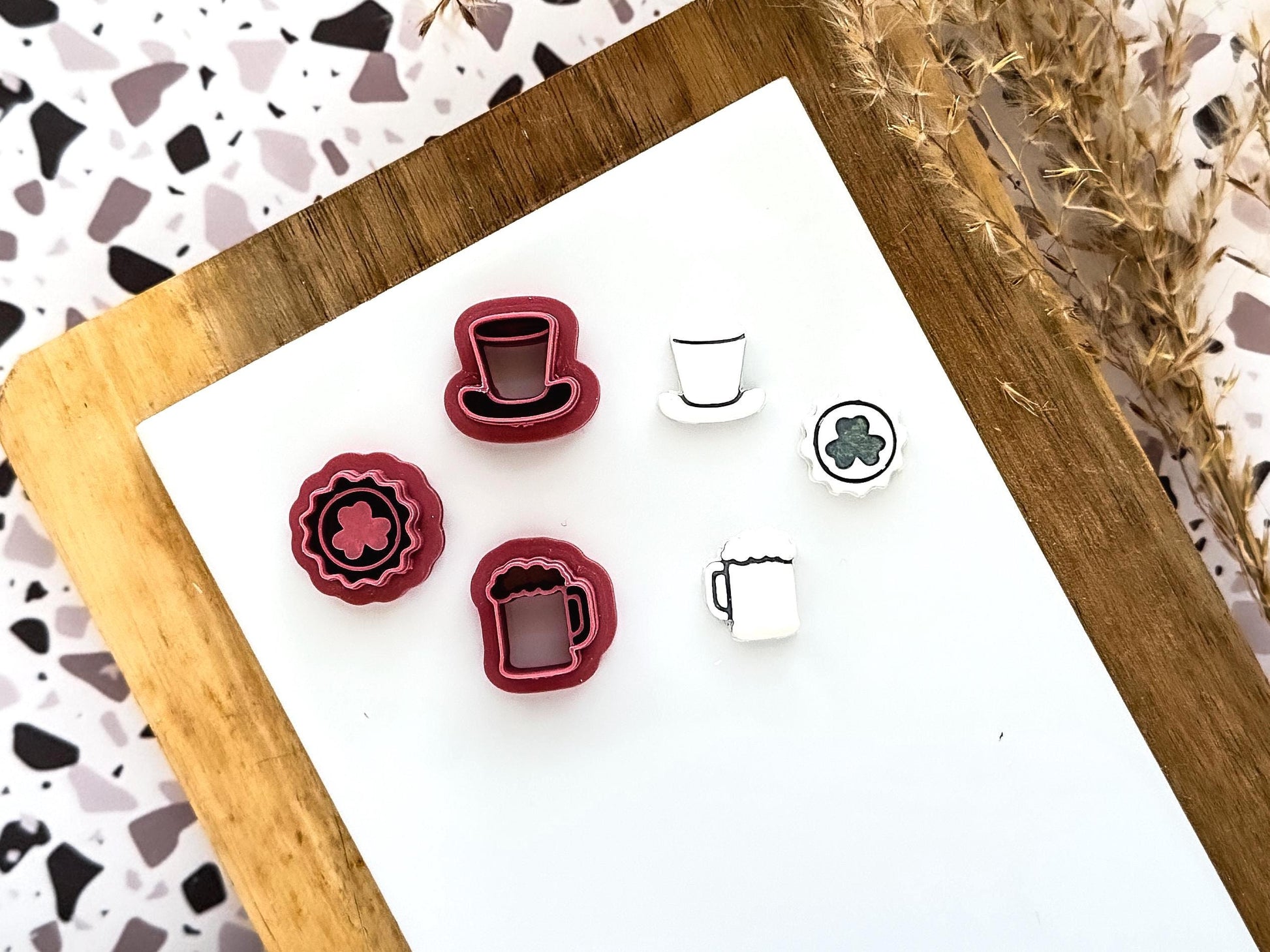 Mini St. Patricks Day Cutters, Set of 3 Irish Themed Shapes For Polymer Clay-Miniature Clay Cutters