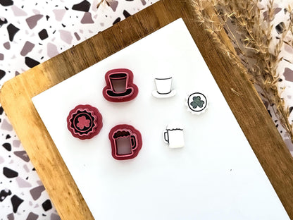 Mini St. Patricks Day Cutters, Set of 3 Irish Themed Shapes For Polymer Clay-Miniature Clay Cutters