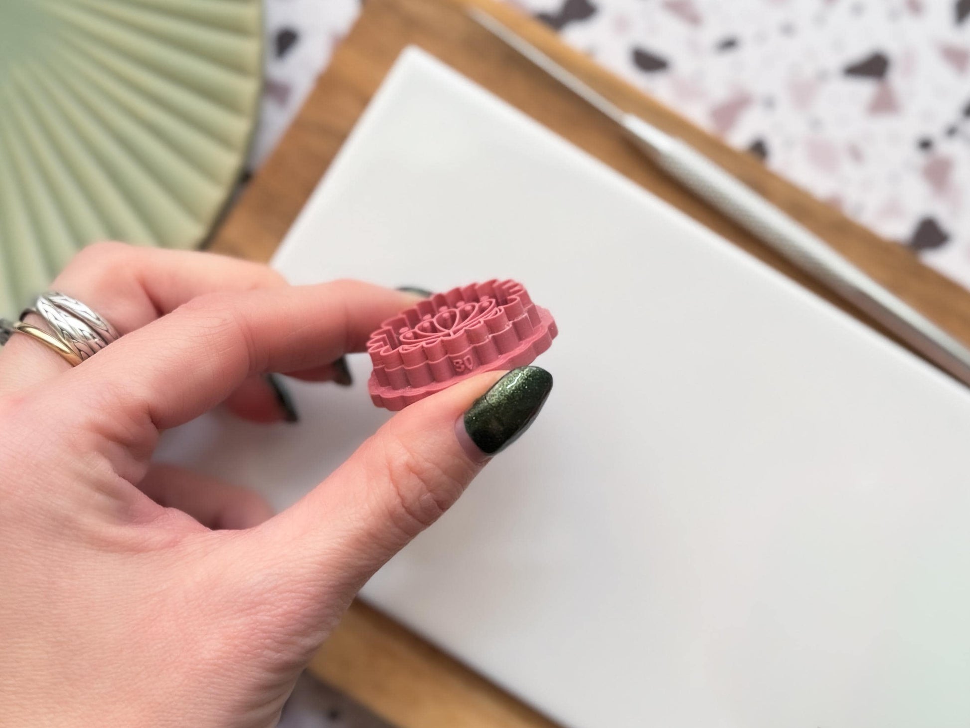 Folk Art Floral Round Cutter- Boho Flower Polymer Clay Tool-Floral Clay Cutters