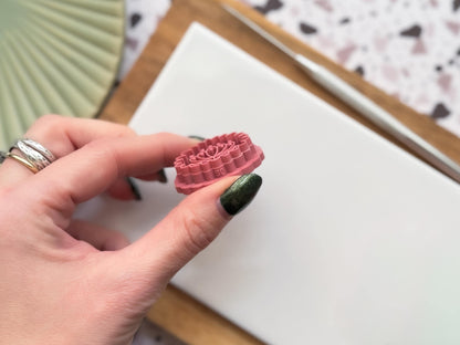 Folk Art Floral Round Cutter- Boho Flower Polymer Clay Tool-Floral Clay Cutters