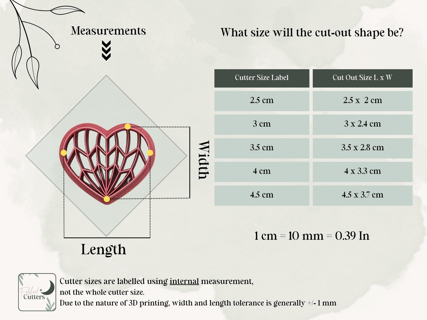 Art Deco Heart Cutter, Geometric Design For Polymer Clay & Fondant-Art Deco Clay Cutters