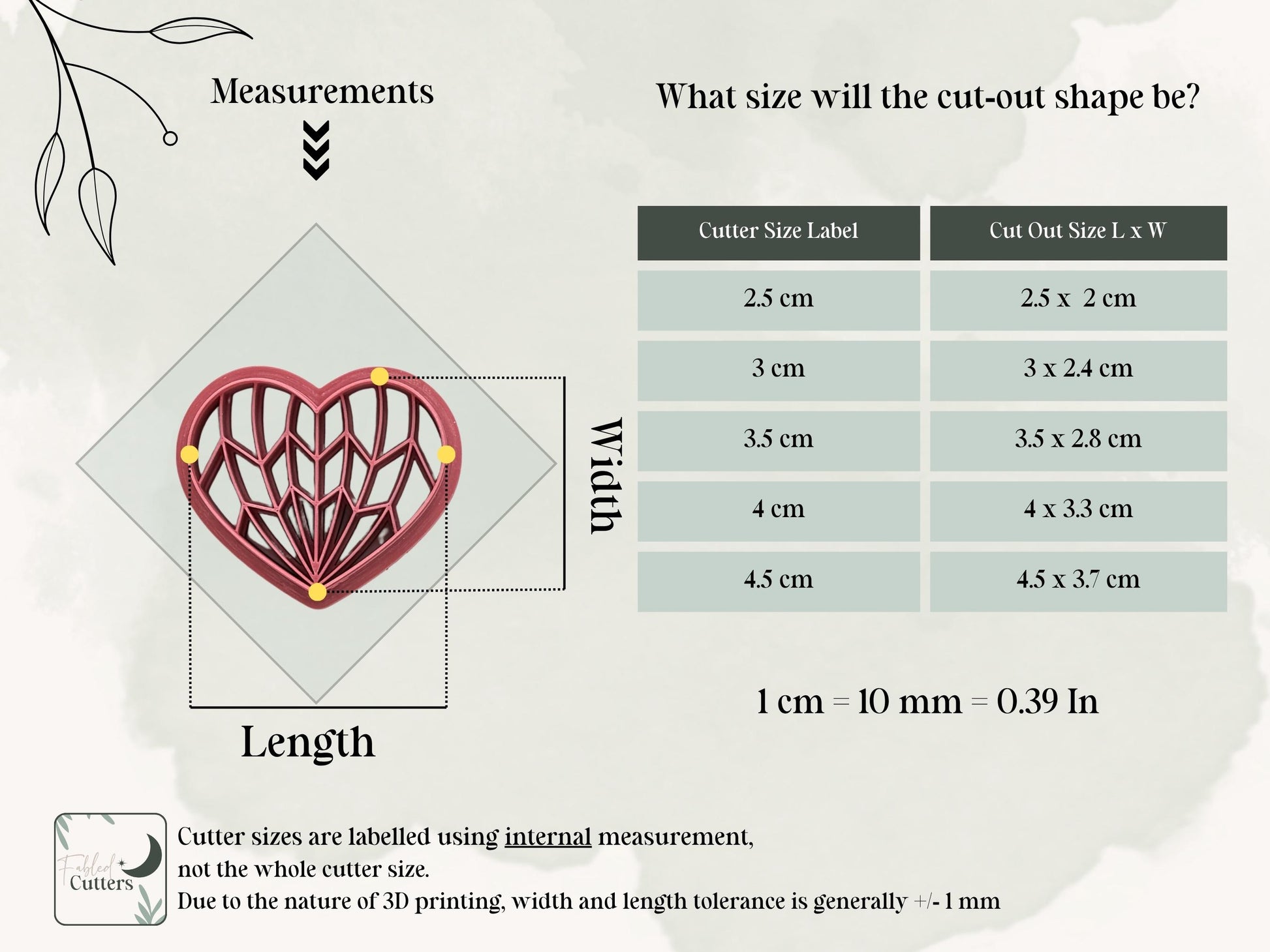 Art Deco Heart Cutter, Geometric Design For Polymer Clay & Fondant-Art Deco Clay Cutters
