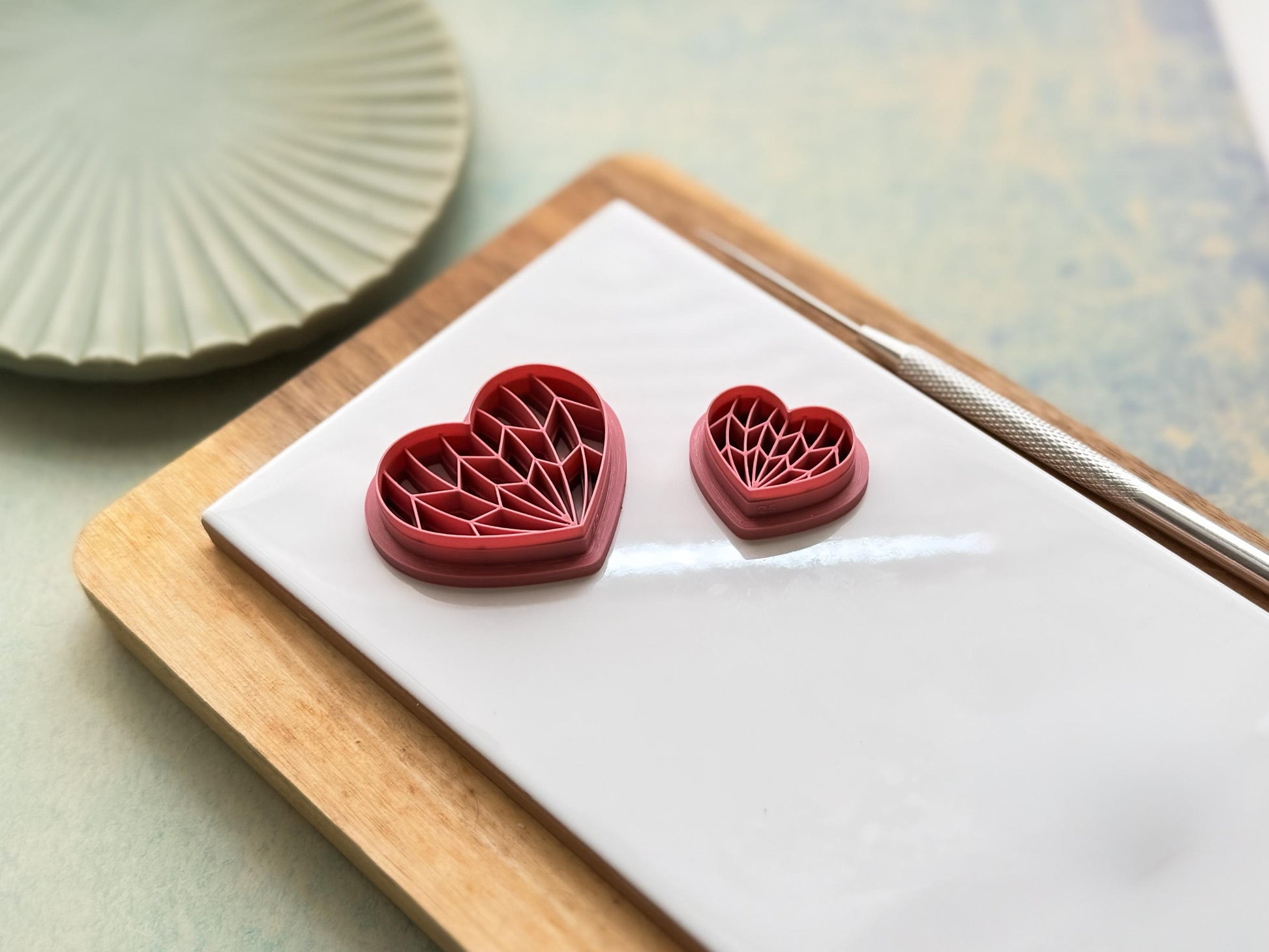 Art Deco Heart Cutter, Geometric Design For Polymer Clay & Fondant-Art Deco Clay Cutters