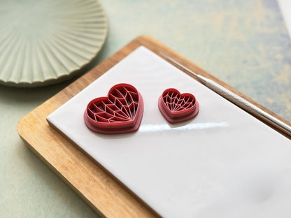 Art Deco Heart Cutter, Geometric Design For Polymer Clay & Fondant-Art Deco Clay Cutters