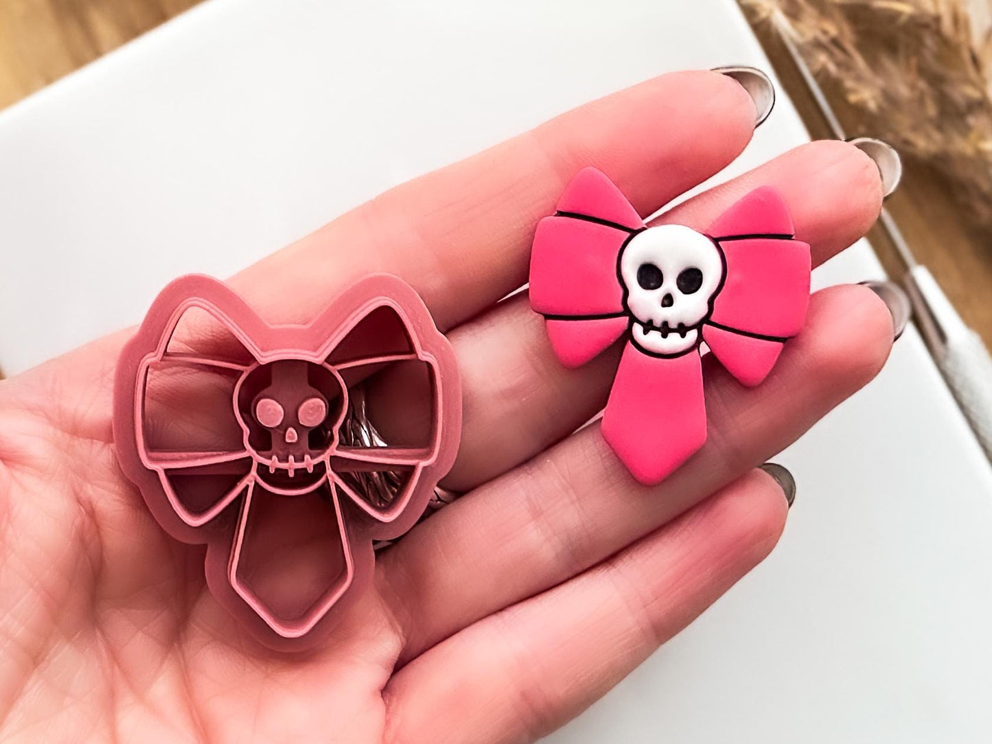 Gothic Bow Clay Cutter 2, Skull Ribbon Polymer Clay And Fondant Tool-Gothic Clay Cutters