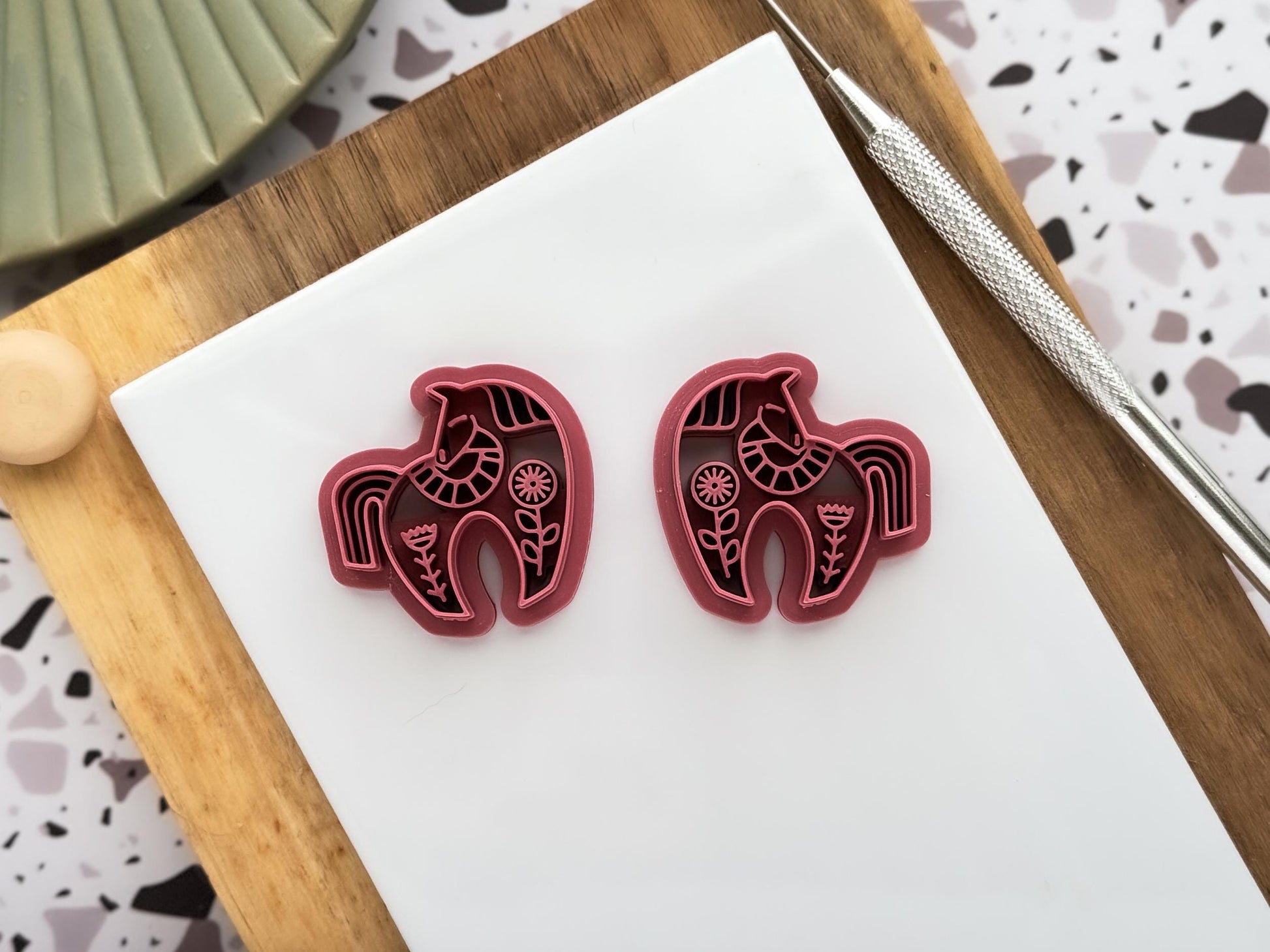 Scandi Folk Horse Clay Cutter, Polymer Clay & Fondant Boho Animal Tool-Boho Clay Cutters