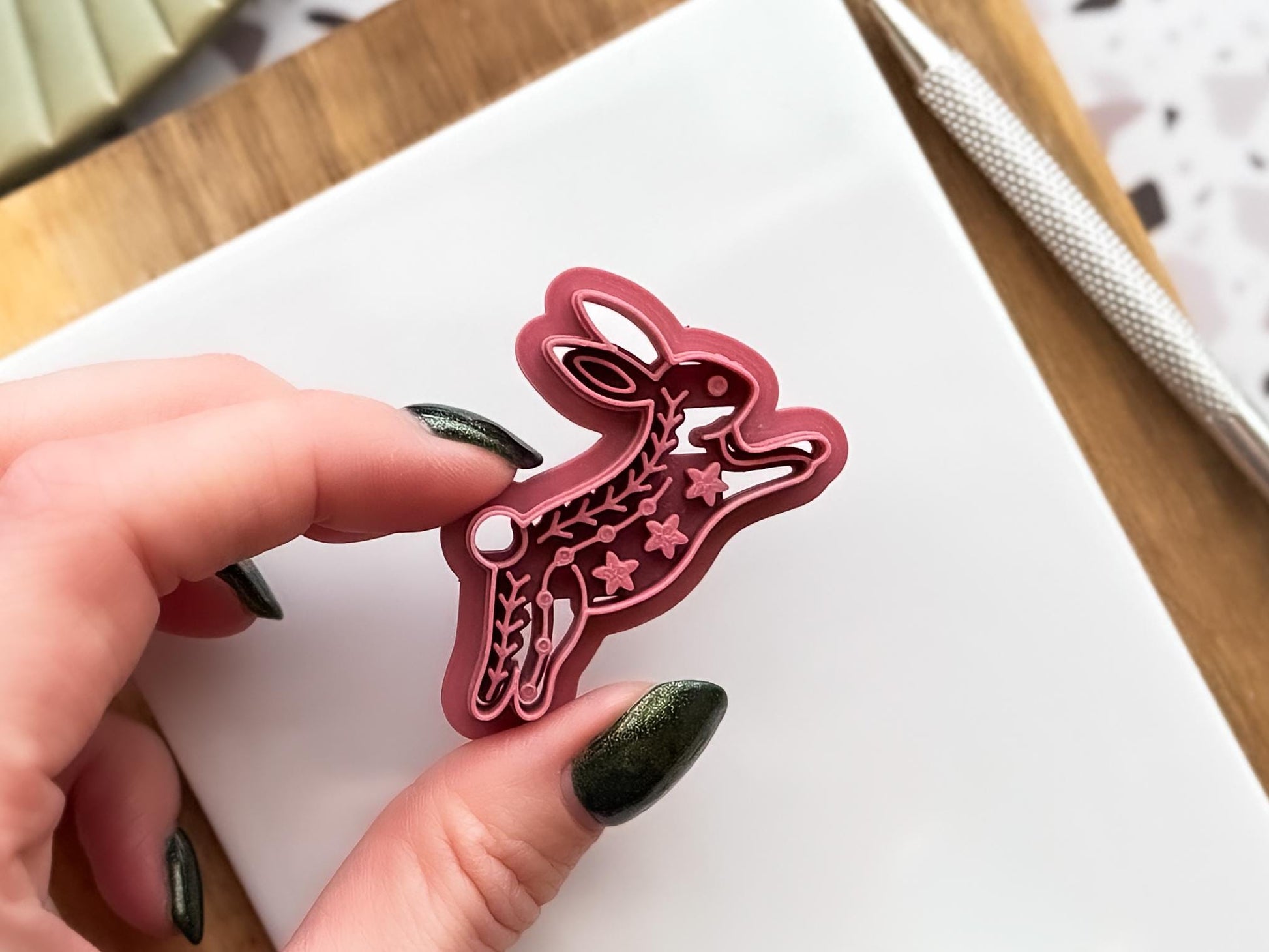 Scandi Folk Rabbit Clay Cutter, Polymer Clay & Fondant Boho Animal Tool-Boho Clay Cutters