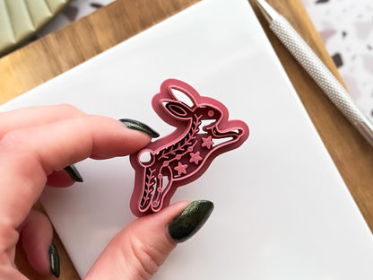Scandi Folk Rabbit Clay Cutter, Polymer Clay & Fondant Boho Animal Tool-Boho Clay Cutters