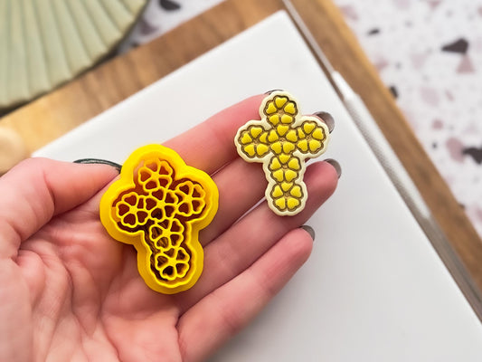 Daisy Cross Clay Cutter For Polymer Clay and Fondant Crafts-Floral Clay Cutters