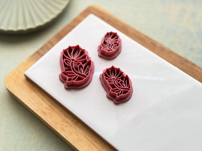 Oval Flower Frame Cutter, For Polymer Clay & Fondant, Single And Mirrored Pairs-Floral Clay Cutters