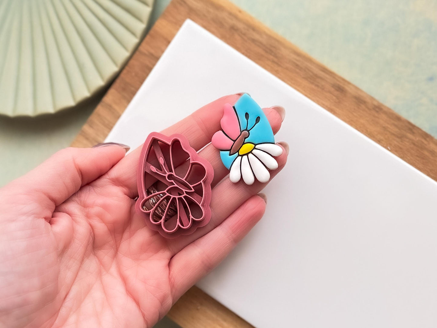 Butterfly & Flower Teardrop Cutter, Single And Mirrored Pairs For Polymer Clay-Floral Clay Cutters