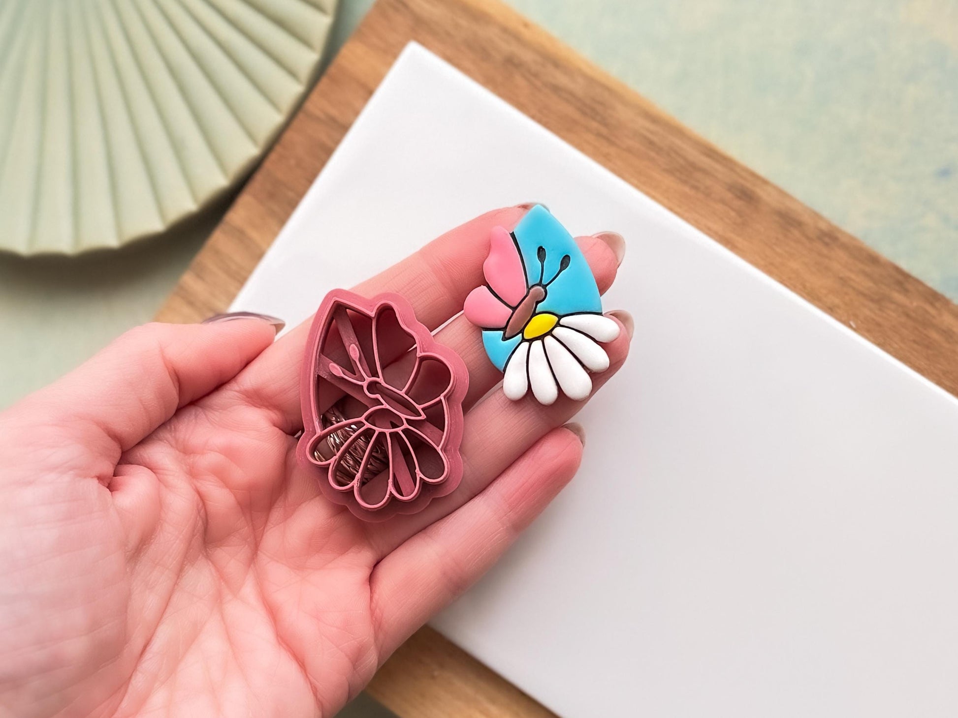 Butterfly & Flower Teardrop Cutter, Single And Mirrored Pairs For Polymer Clay-Floral Clay Cutters