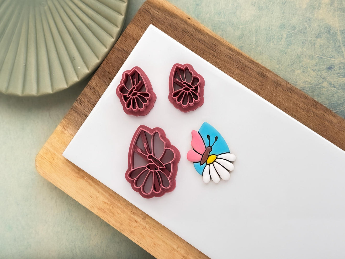 Butterfly & Flower Teardrop Cutter, Single And Mirrored Pairs For Polymer Clay-Floral Clay Cutters