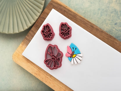 Butterfly & Flower Teardrop Cutter, Single And Mirrored Pairs For Polymer Clay-Floral Clay Cutters