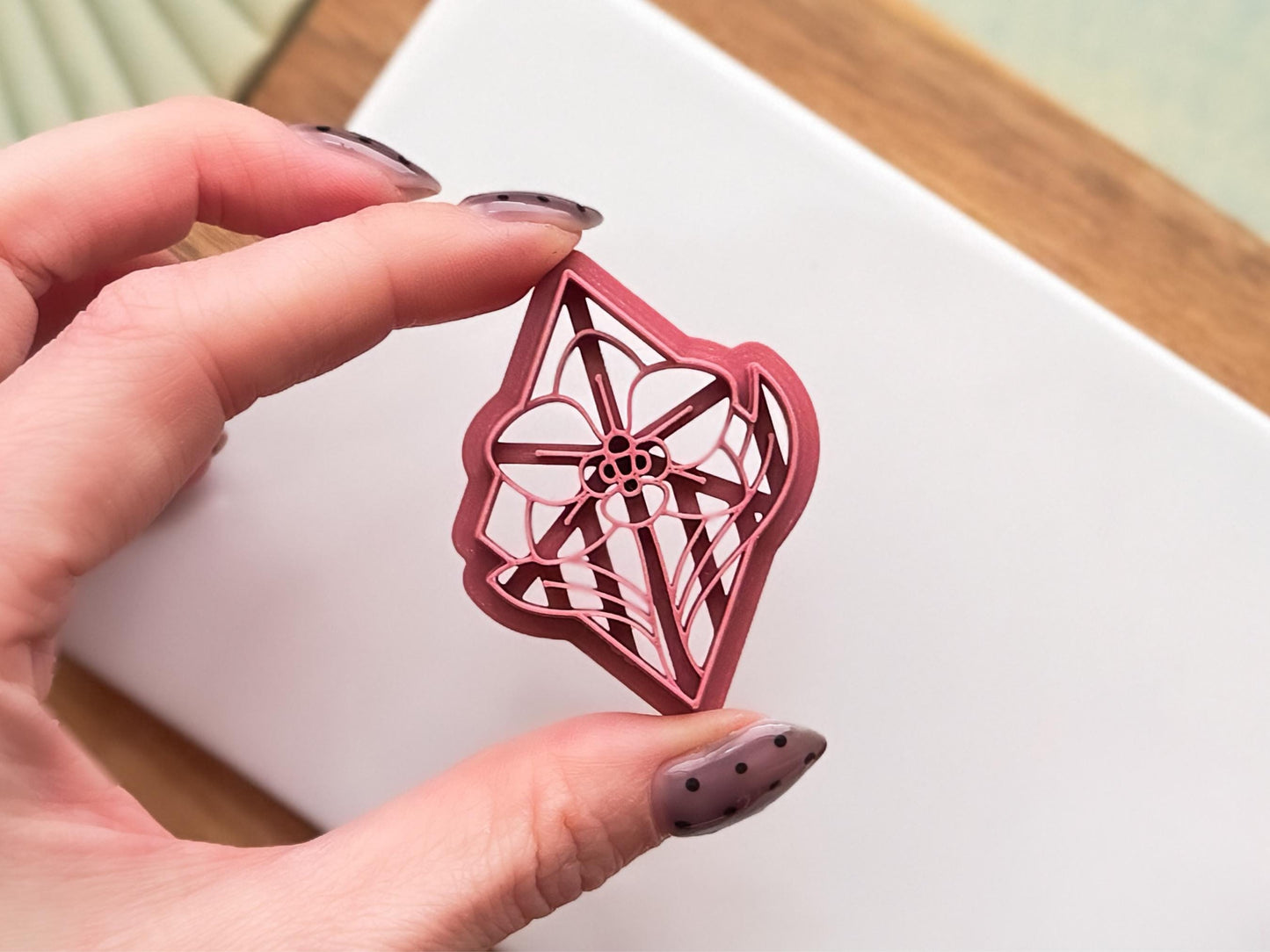 Diamond Shaped Orchid Flower Cutter, For Polymer Clay Crafts-Floral Clay Cutters
