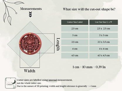 Boho circle clay cutter set – folk art flower design, made to order in the UK by Fabled Cutters