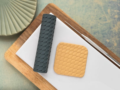 Dragon skin embossing roller for polymer clay jewellery making – 10cm resin texture roller
