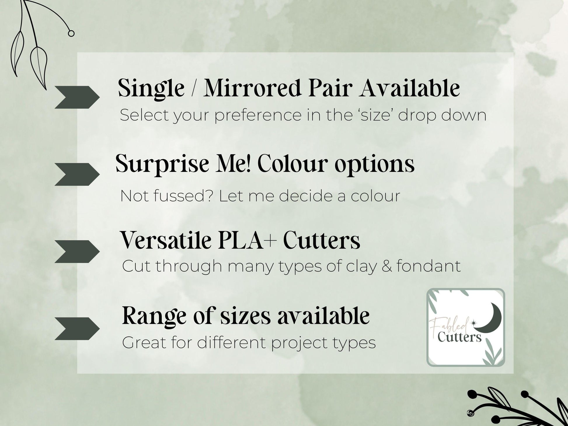 Square Polymer Clay Cutter with Bird and Flower Details-Animal & Nature Cutters