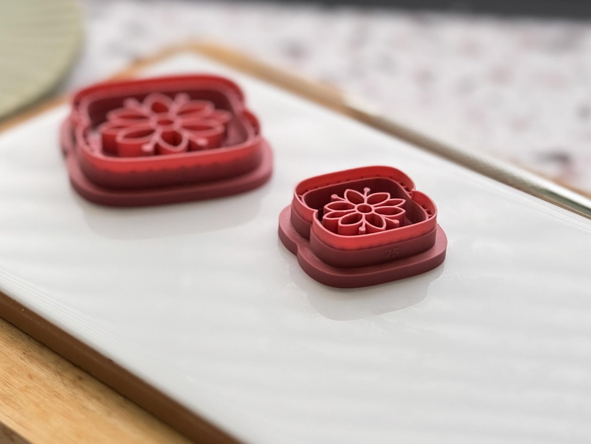 Folk Art Floral Rectangle Cutter- Boho Flower Polymer Clay Tool-Floral Clay Cutters