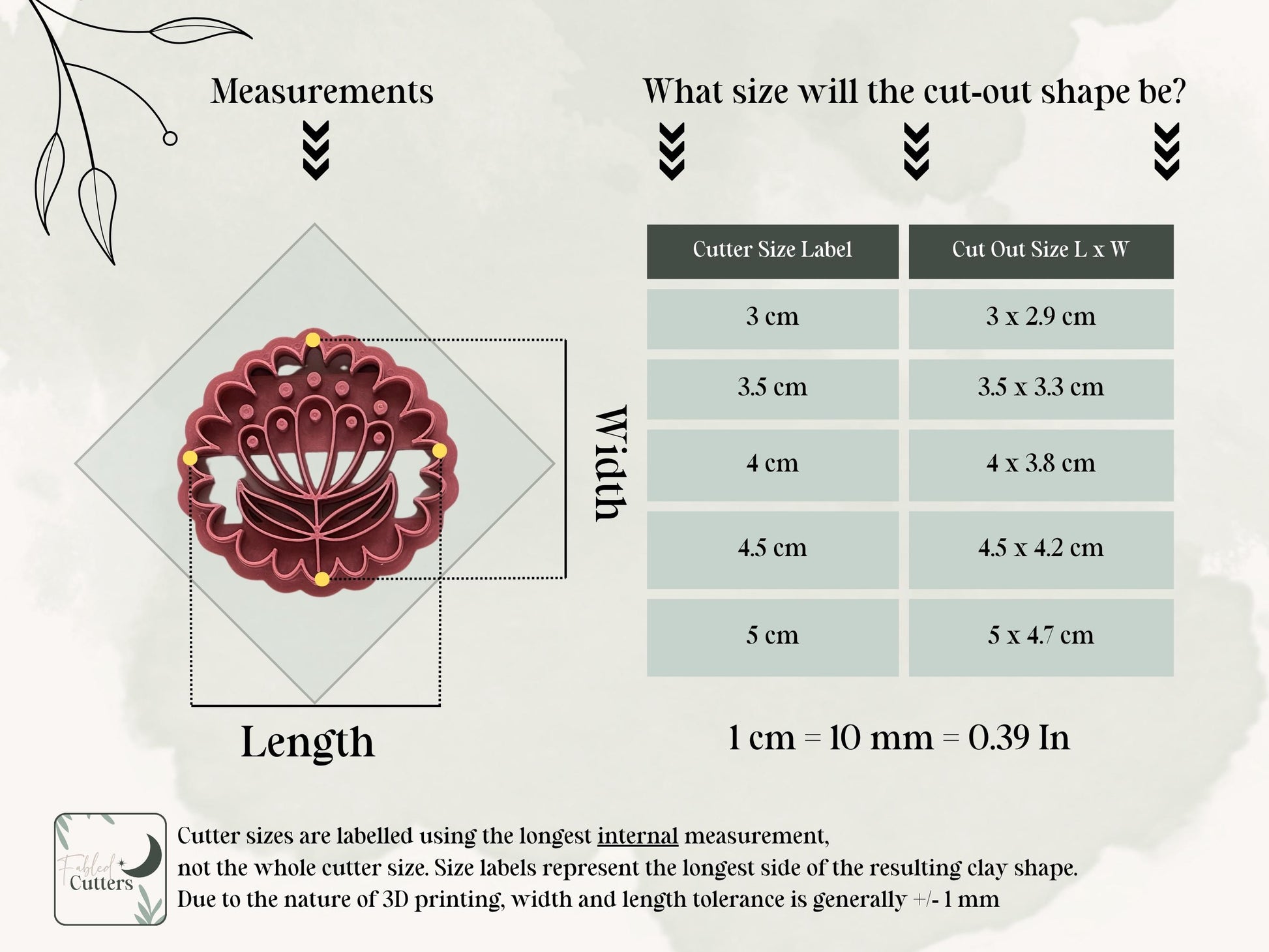 Folk Art Floral Round Cutter- Boho Flower Polymer Clay Tool-Floral Clay Cutters