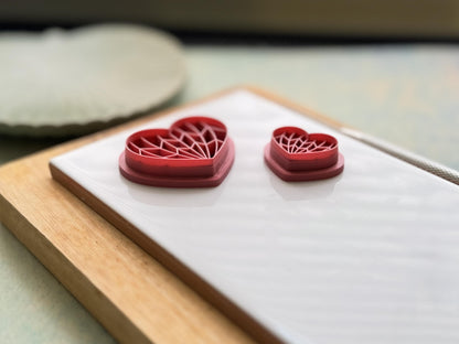Art Deco Heart Cutter, Geometric Design For Polymer Clay & Fondant-Art Deco Clay Cutters
