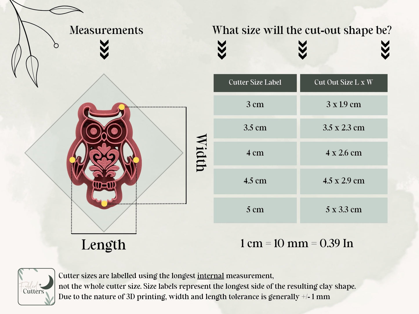 Owl Clay Cutter, Detailed Bird Tool For Jewellery Making-Animal & Nature Cutters