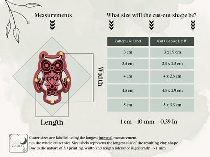Owl Clay Cutter, Detailed Bird Tool For Jewellery Making-Animal & Nature Cutters