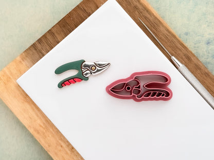 Pruning snippers polymer clay cutter – UK made imprint cutter for earrings