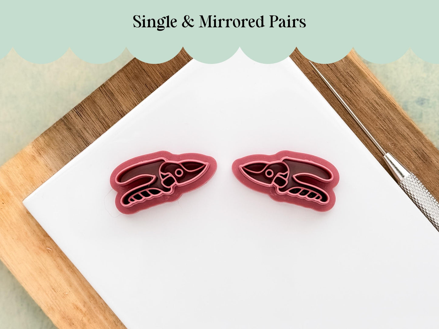 Pruning snippers mirrored pair clay cutter – UK made earring cutter