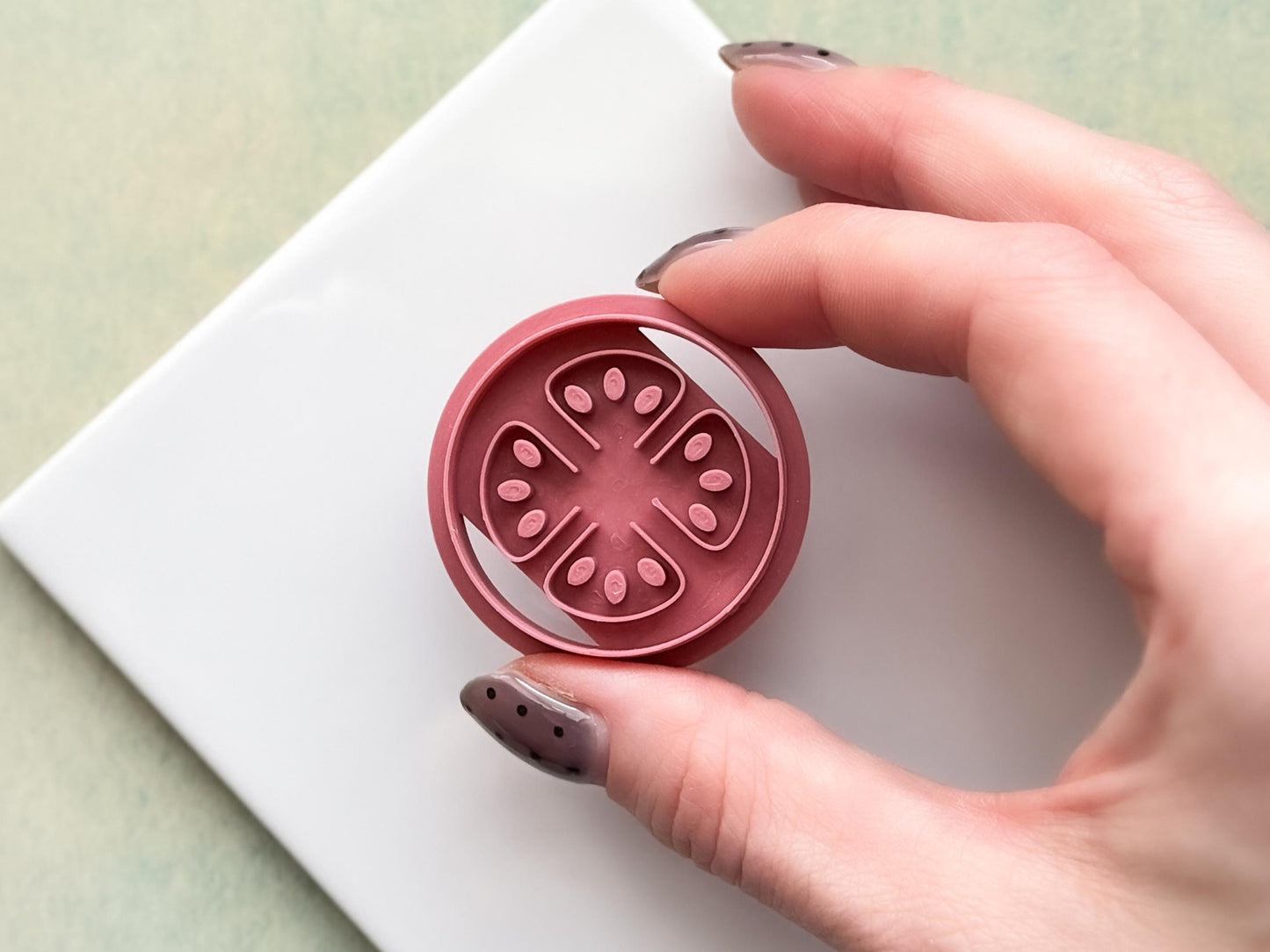 Tomato Slice Clay Cutter for Polymer Clay, Detailed Fruit Tool-Food Themed Clay Cutters