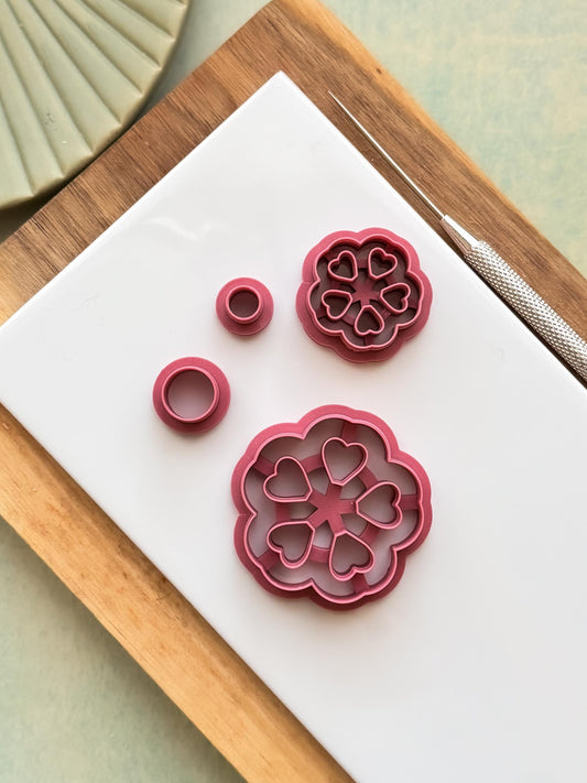 Cherry blossom clay cutter in multiple sizes, spring floral outline cutter for earring making