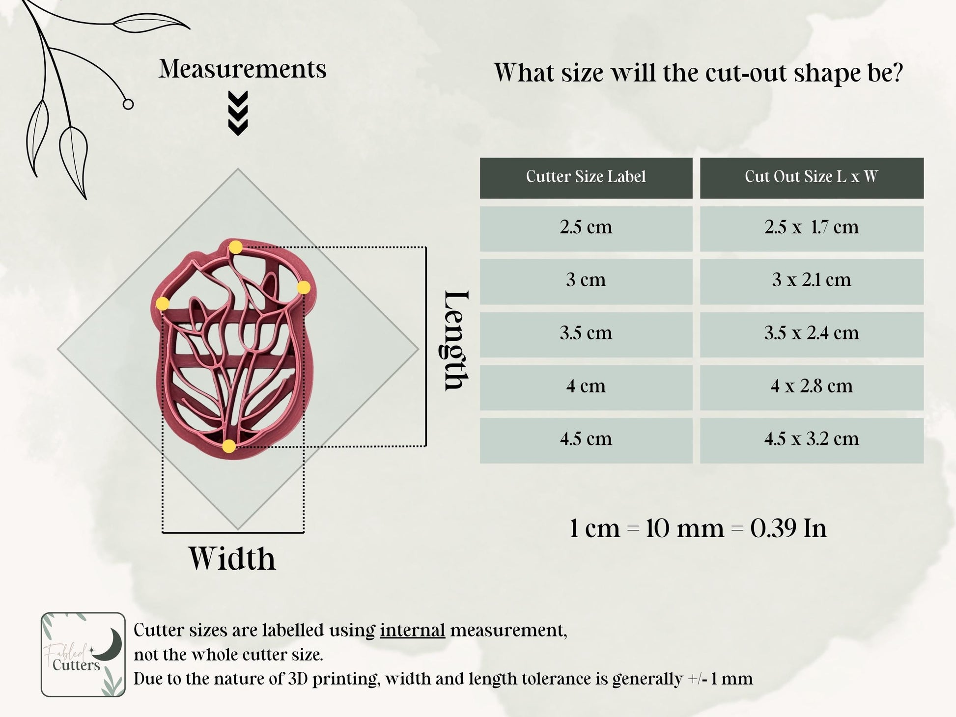 Cala Lily Frame Cutter, For Polymer Clay & Fondant-Winter Clay Cutters