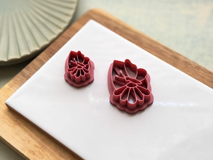 Butterfly & Flower Teardrop Cutter, Single And Mirrored Pairs For Polymer Clay-Floral Clay Cutters