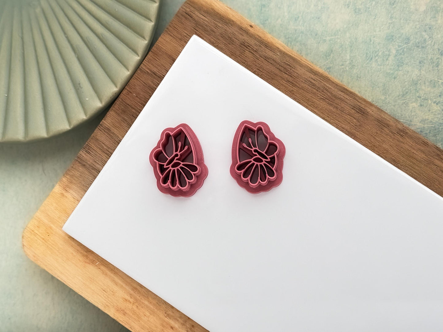 Butterfly & Flower Teardrop Cutter, Single And Mirrored Pairs For Polymer Clay-Floral Clay Cutters