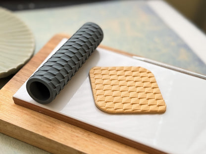 Fabled Cutters dragon scale texture roller – embossed clay slab detail