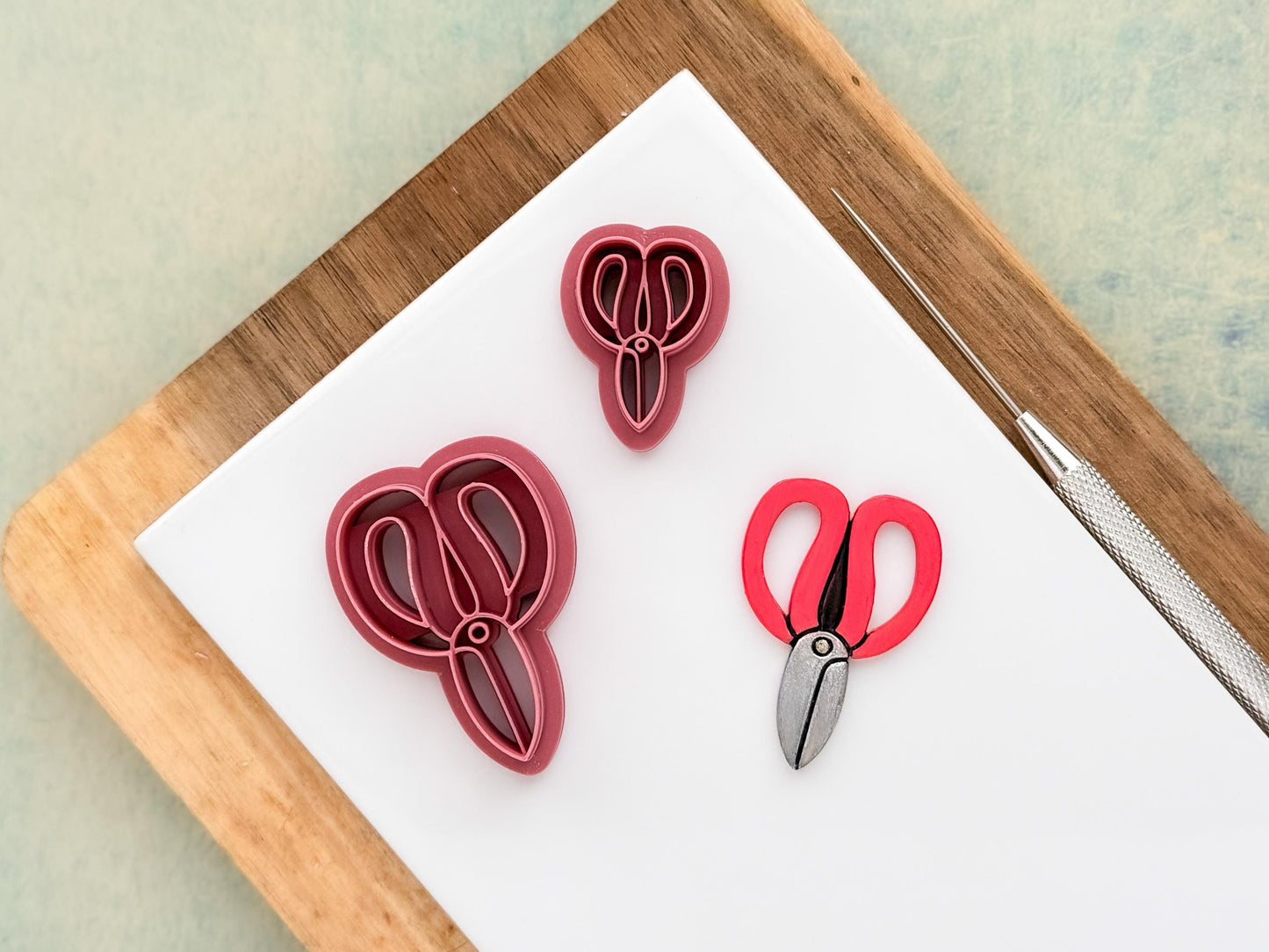 Garden scissors polymer clay cutter – UK made imprint cutter for earrings