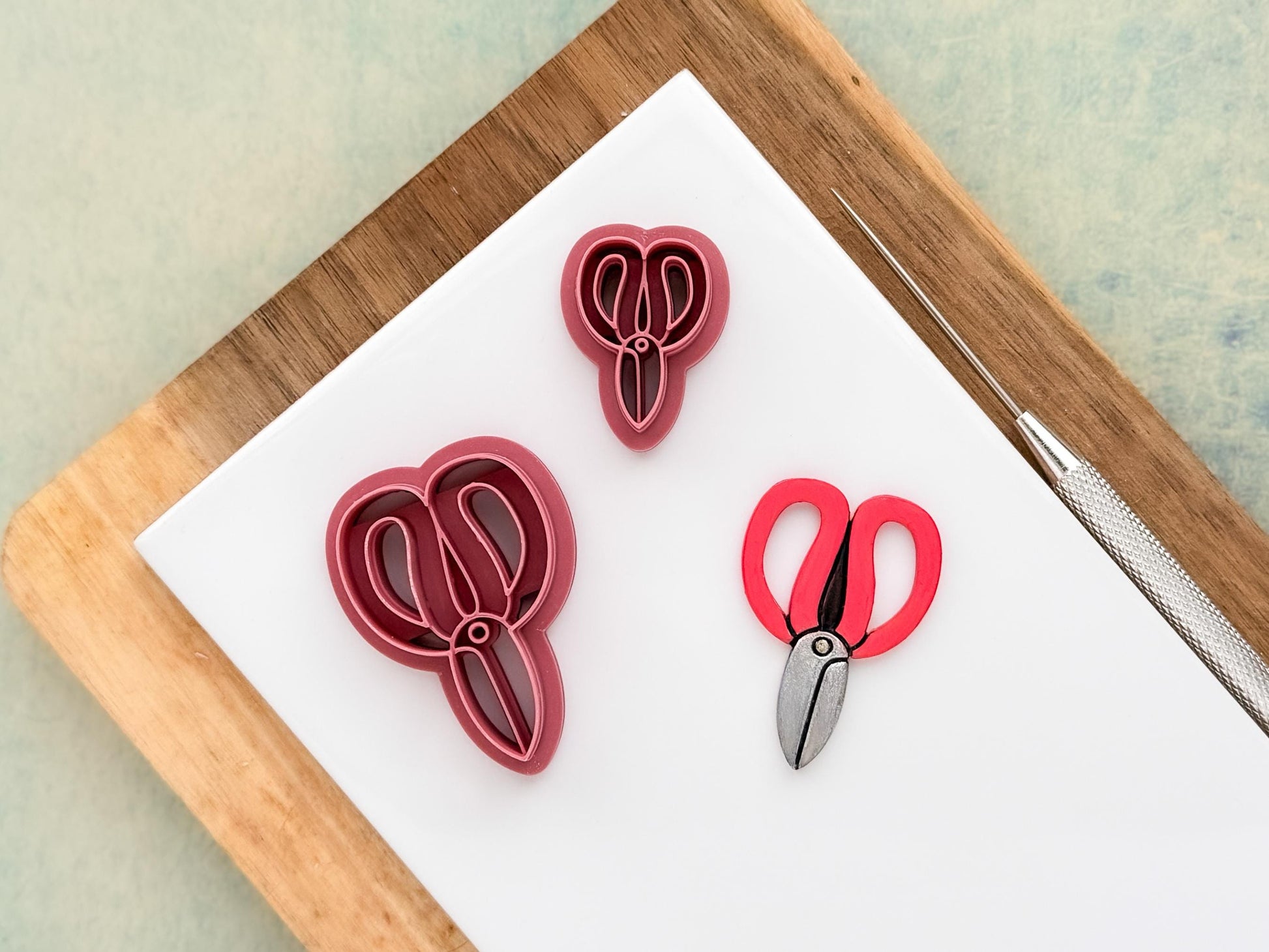 Garden scissors polymer clay cutter – UK made imprint cutter for earrings