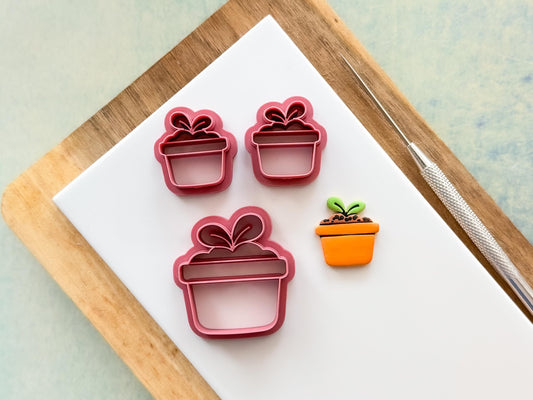 Plant Pot Polymer Clay Cutter, Seedling fondant cutting tool, UK Made-Flower Clay Cutters
